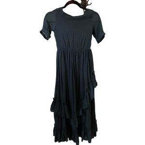 Navy joyfolie dress. Back zip with sleeves. Size 10